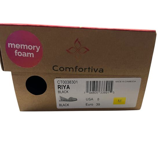 NWT Comfortiva Riya Black Flats - Size 8 - Picture 3 of 6